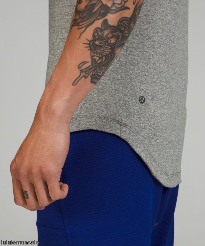 Lululemon Deutschland DELULU805 | Lululemon Deutschland Drysense Training Kurzarmshirt Grau Meliert Salbei